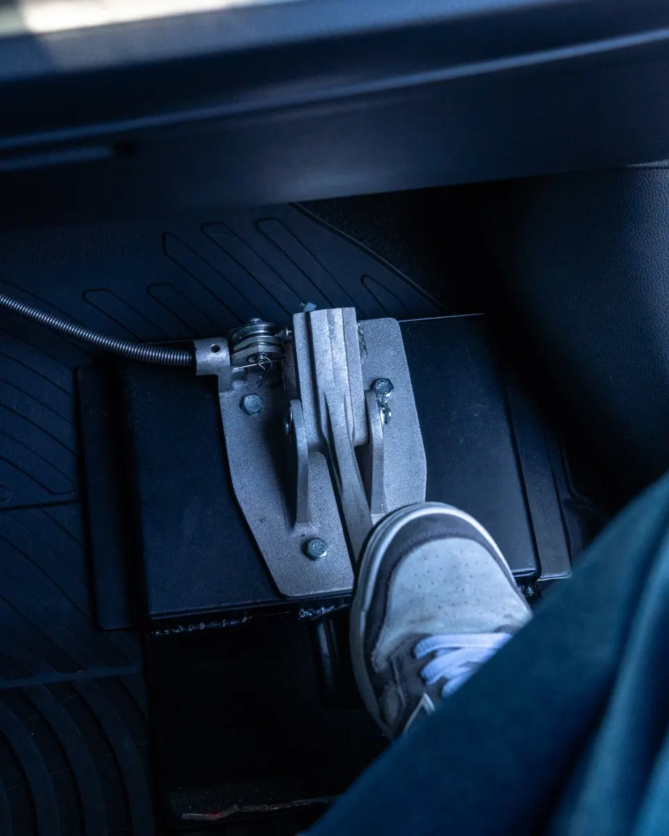 Driving lessons in Kissimmee, FL · instructor's dual-control brake pedal in a Ready 4 Roads training car