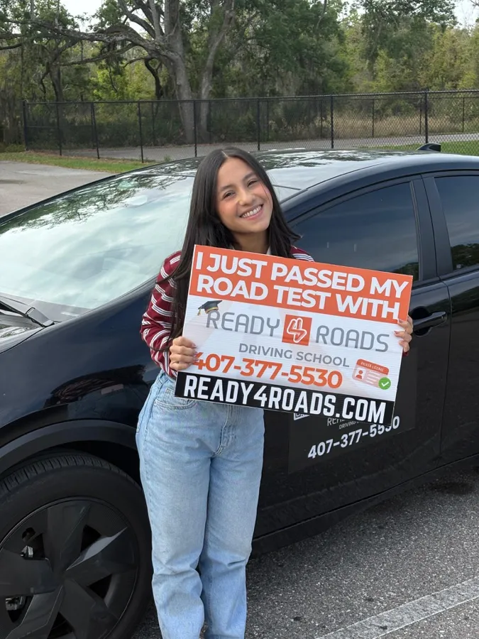Ready 4 Roads Driving School student after a road test