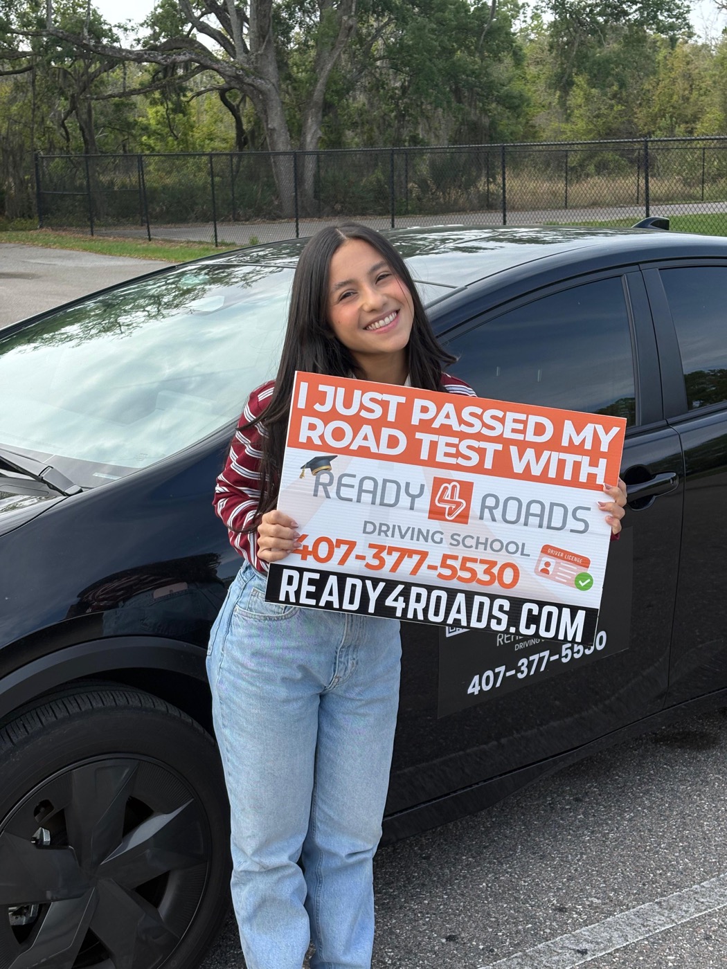 Teen driver education student passed Florida DMV road test with Ready 4 Roads driving school Kissimmee FL